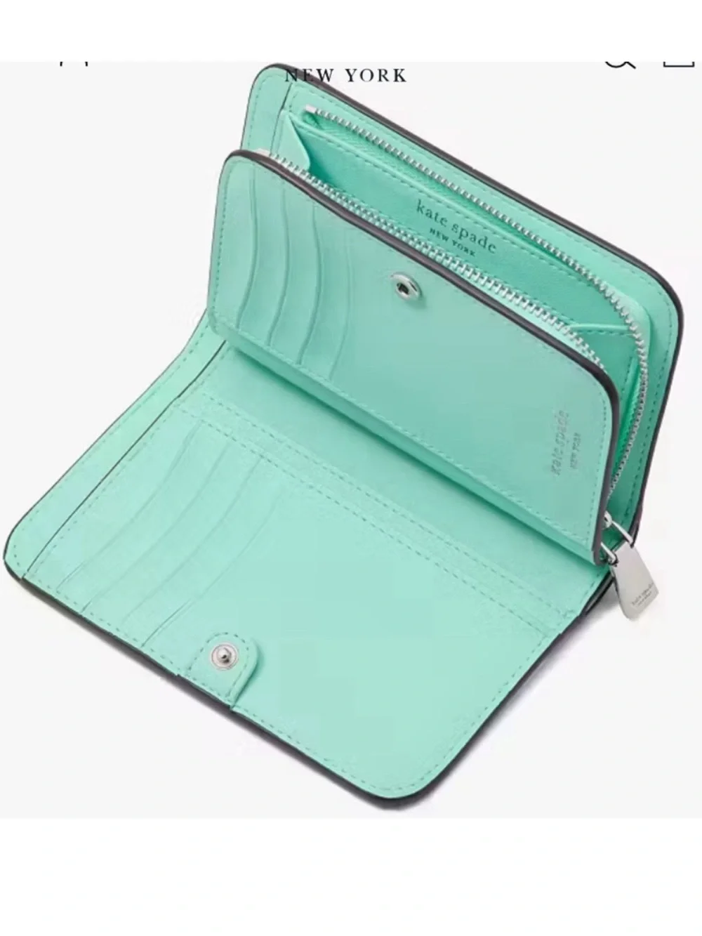 Kate Spade Morgan Ombré Compact Wallet in Mint Liqueur Multi Green